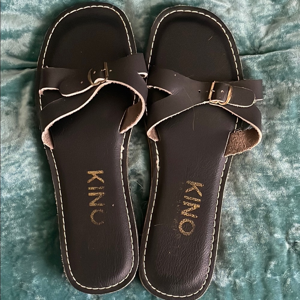 Kino Black Leather Sandals from Key West